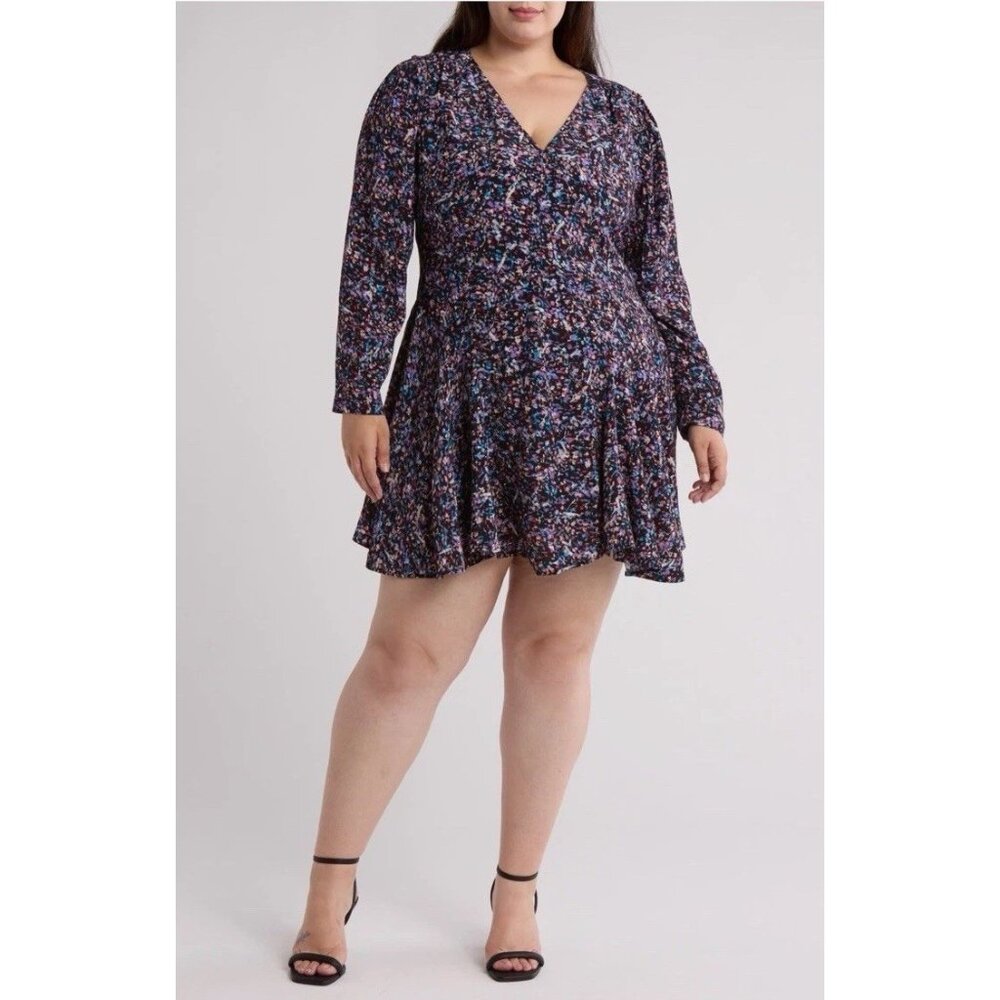 Joie Rowley Long Sleeve Shift Dress Women’s NEW Sz 4X Confetti‎ $328